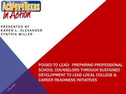 Poised to Lead: Preparing Professional School Counselors