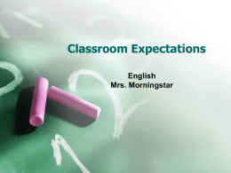 Classroom Expectations - Wyalusing Area School District