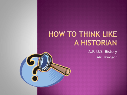 How to Think like a Historian