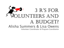 3 R’s for Volunteers - Long Island Cares, Inc