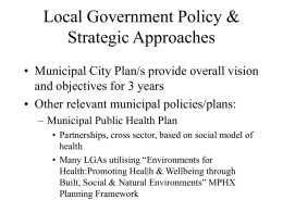 Local Government Policy & Strategic Approaches