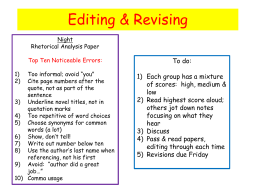 Editing & Revising