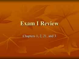 Exam I Review - Ellicott School District 22