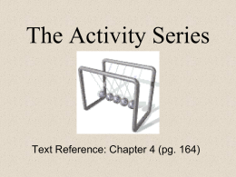 PowerPoint - Activity Series & Double Displacement Reactions