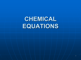 CHEMICAL EQUATIONS - Derry Area School District