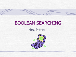 BOOLEAN SEARCHING - New London High School