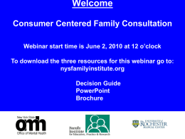 Consumer Centered Family Consultation