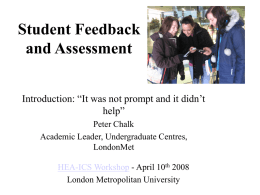 Student Feedback and Assessment