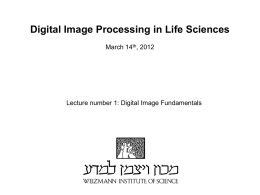 Digital Image Processing - Weizmann Institute of Science