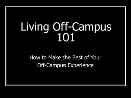 Living Off-Campus 101