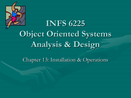 INFS 6225 Object Oriented Systems Analysis & Design