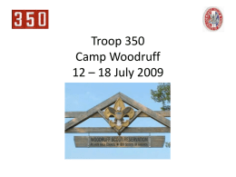 Troop 350 Camp Woodruff 12 – 18 July 2009