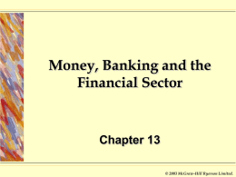 Money, Banking And The Financial Sector