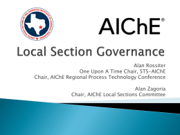 Local Section Governance
