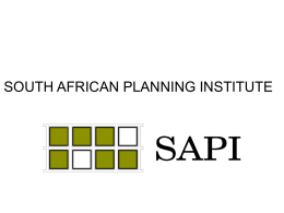 SOUTH AFRICAN PLANNING INSTITUTE