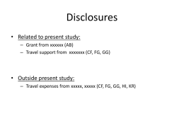 Author Disclosures in relation to study
