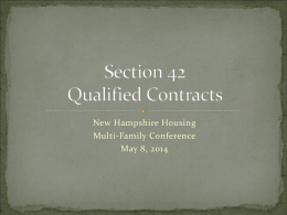 Section 42 Qualified Contracts