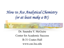 Academic Stress - LSU Chemistry Home Page