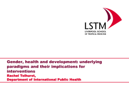 Gender, health and development: underlying paradigms and