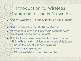 Introduction to Wireless Communications & Networks