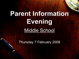 Parent Information Evening - Moreton Bay Boys' College