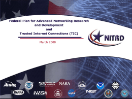 Federal Plan for Advanced Networking Research and Development