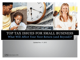 Tax Saving Strategies for the 2012 Filing Season Presentation