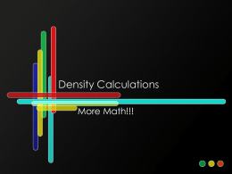 Conversion and Density Calculations