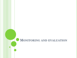 Monitoring and evaluation - Institute of Management Studies