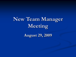 New Team Manager’s Meeting March 21,2008