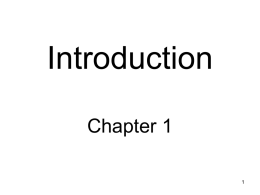 Introduction Chapter 1 - Web.unbc.ca Home Page