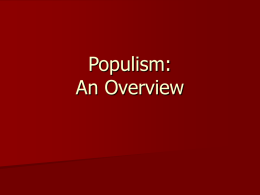 Populism: An Overview - Independent School District 196