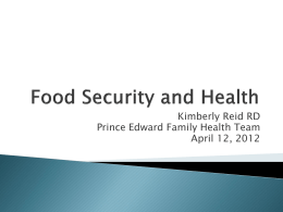 Food Security and Health