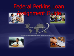 Federal Perkins Loan Assignment Guide