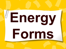 Energy Forms - Paint Valley High School