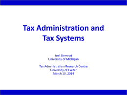 Toward a Theory of Tax Systems