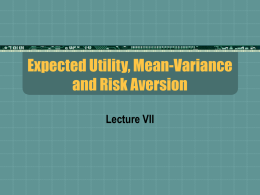 Expected Utility, Mean-Variance and Risk Aversion