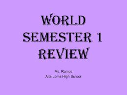 World Semester 1 Review