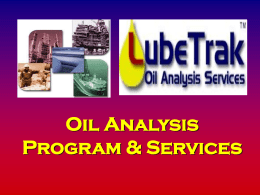LubeTrak Oil Analysis Presentation