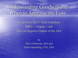 Understanding Goodwill and When to Appraise the Loss