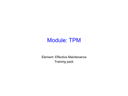 Module: TPM - Lean Six Sigma
