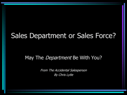 Sales Department or Sales Force?