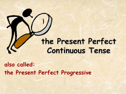 the Present Perfect Continuous Tense