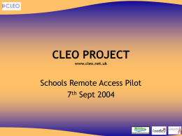 CLEO PROJECT
