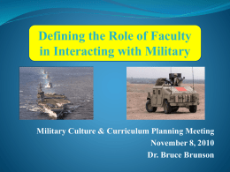 Defining the Role of Faculty in Interacting with Military