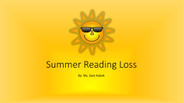 Summer Reading Loss - Arkansas State University