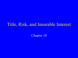Title, Risk, and Insurable Interest