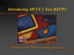 Introducing MCCC’s New RSVP!!