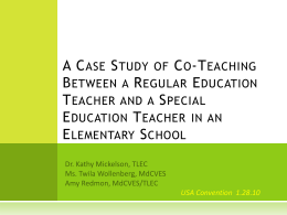A Case Study of Co-Teaching Between a Regular Education