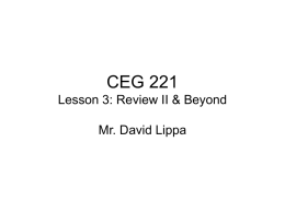 CEG 221: Week 1 Lesson 1